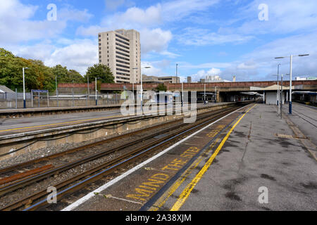 Avis de Southampton Central de la gare ferroviaire, Southampton, Hampshire, England, UK Banque D'Images