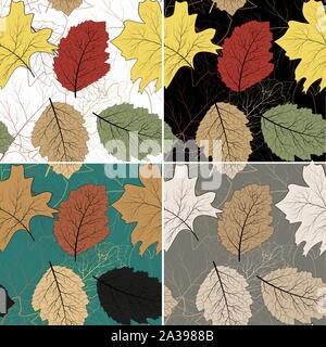 Modèle sans couture moderne pour concept design. Toile de la nature. Automne, automne concept. Ornement Floral. La texture de la feuille. Abstraite automne feuilles transparente pour Illustration de Vecteur