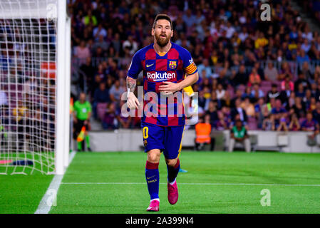 Barcelone, Espagne. 6 octobre, 2019. Lionel Messi de Barcelone dans le match de la Liga entre le FC Barcelone et le FC Séville au Camp Nou à Barcelone, Espagne. Crédit : Christian Bertrand/Alamy Live News Banque D'Images