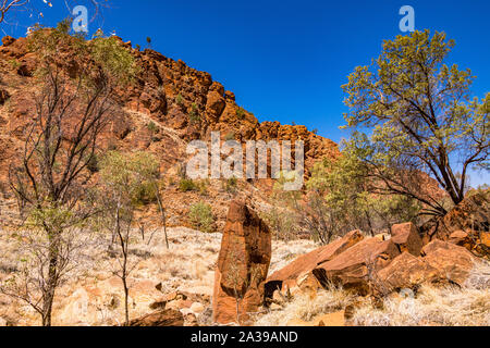 N'Dhala Gorge, dans l'Est des MacDonnell, Territoire du Nord, Australie Banque D'Images