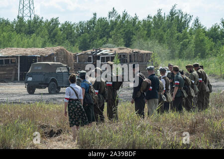 Au cours Rallye Véhicules militaires de l'opération "Tempête" à Trzebinia, Pologne Banque D'Images