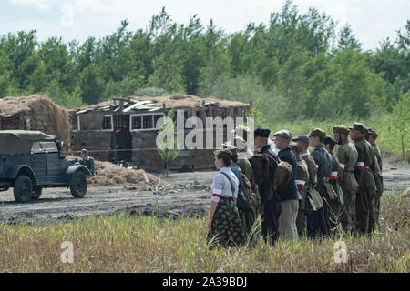 Au cours Rallye Véhicules militaires de l'opération "Tempête" à Trzebinia, Pologne Banque D'Images