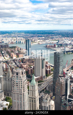 Le point de vue de l'un Observatoire mondial sur un World Trade Center, NEW YORK, USA Banque D'Images