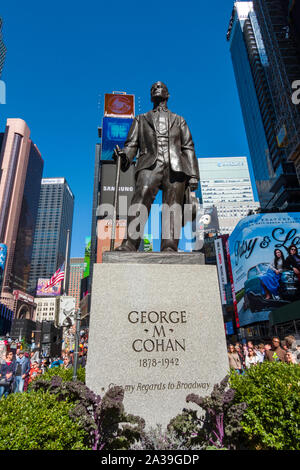 George M. Cohan Statue, père Duffy Square, NYC Banque D'Images