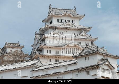 Château de Himeji, Himeji-jo, Shirasagijo ou héron blanc, château Himeji, préfecture de Hyogo, Japon Banque D'Images