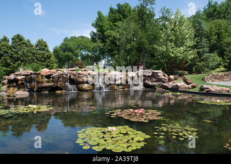 Scène de la 66-acre Dallas Arboretum and Botanical Garden à Dallas, Texas Banque D'Images