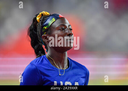 DOHA, QATAR. 06 Oct, 2019. Tori de Bowie USA participe à la finale de saut en longueur femmes pendant la journée 10 de l'IAAF World Athletics Championships - 2019 de Doha à Khalifa International Stadium le dimanche, Octobre 06, 2019 À DOHA, QATAR. Credit : Taka G Wu/Alamy Live News Banque D'Images