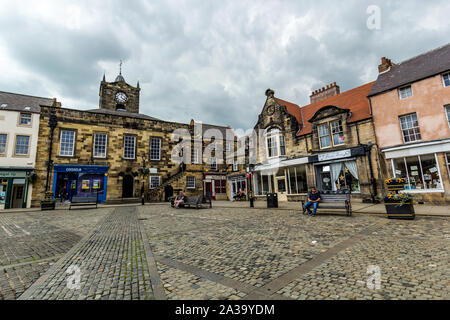 16, 07, 2019, dans la région de Alnwick Northumberland, England, UK , la Place du Vieux Marché Banque D'Images