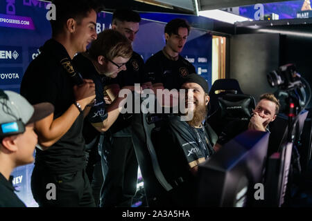 Moscou, Russie - 14 septembre 2019 : Loisirs : Counter-Strike Global Offensive événement. Stand du joueur de l'équipe de ninjas en pyjama legend player Patrik Banque D'Images