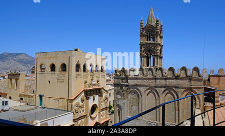 Vue de Palerme depuis le toit de la cathédrale de Palerme, Palerme, Sicile, Italie. Banque D'Images