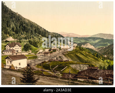 Chemin de fer du Semmering Semmering, gare et l'hôtel Stephanie, Styrie, Autriche-hongrie ; fait partie de : Vues de l'Empire austro-hongrois à l'Photochrom. print collection n° d'impression ; 8377. ; titre élaboré par le personnel de la bibliothèque. ; Banque D'Images