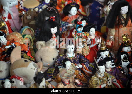 La cérémonie de reconnaissance pour les anciens dolls a lieu une fois par an en octobre au Sanctuaire Shinto (Meiji Jingu) à Tokyo, Japon. Banque D'Images