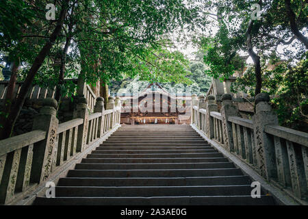 Kagawa, JAPON - 16 Avril 2019 : sanctuaire de Kotohira-gu et escalier Banque D'Images