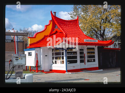 Sénèque Mobil, West Allis, Wisconsin Banque D'Images