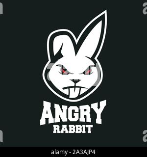 Mascot logo lapin en colère Illustration de Vecteur