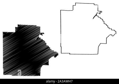 Comté de Tuscaloosa, Alabama (comtés de l'Alabama, États-Unis d'Amérique,USA, États-Unis, US) map vector illustration, scribble sketch carte Tuscaloosa Illustration de Vecteur