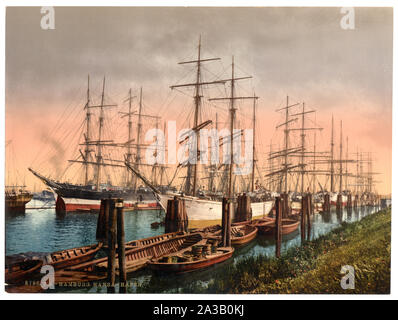Les navires dans le port, Hambourg, Allemagne ; impression no. 8796. ; titre à partir de la Detroit Publishing Co., catalogue J-section étrangère. Detroit, Michigan : Detroit Photographic Company, 1905.. ; fait partie de : Vues de l'Allemagne dans l'Photochrom collection imprimée. ; Banque D'Images