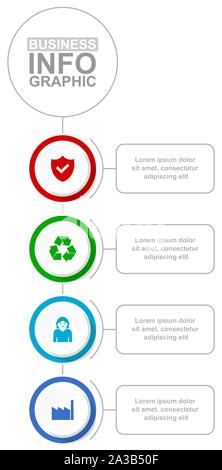 Infographic vector modèle pour Présentation, organigramme, diagramme, graphique, concept industriel et d'affaires avec 4 options Illustration de Vecteur