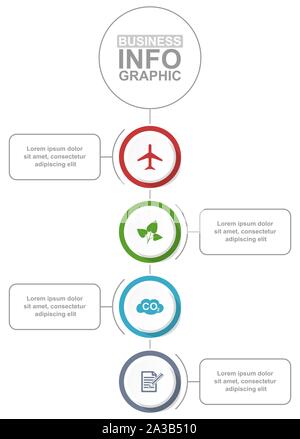 Infographic vector modèle pour Présentation, organigramme, diagramme, graphique, entreprise et écologie concept avec 4 options Illustration de Vecteur