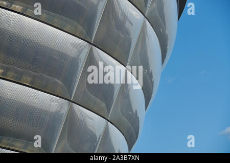 Détails de la façade de la SSE Hydro, une salle omnisports située dans le Campus de l'événement écossais à Glasgow, Ecosse Banque D'Images