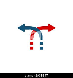 Flèches de la décision dans le sens opposé. Flèches de synchronisation. Stock vector illustration isolé sur fond blanc. Illustration de Vecteur