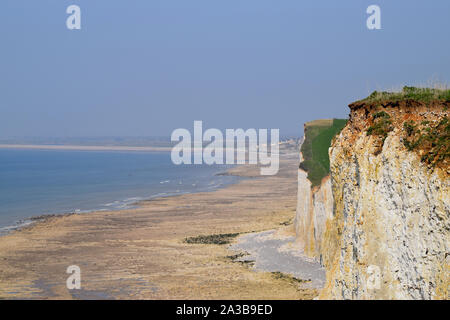 Les falaises entre le bois de cise et mers les bains, chemins de randonnée avec vue sur la mer, la baie de Somme, Ault,'Onival, Cayeux sur mer Banque D'Images