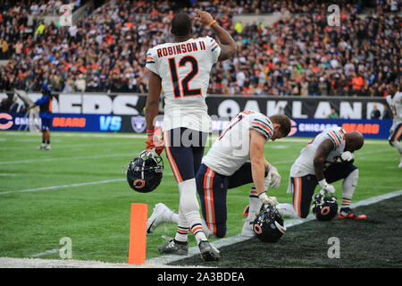 Londres, ANGLETERRE - 06 octobre 2019 : au cours de la NFL match entre les Chicago Bears et Oakland Raiders à Tottenham Stadium à Londres, Royaume-Uni. Banque D'Images