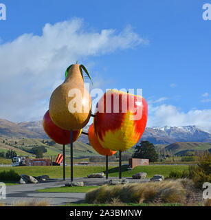 Symboles de les fruits produits dans la région de Cromwell et d'Otago en Nouvelle-Zélande Banque D'Images