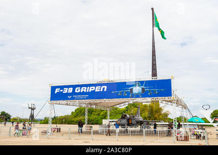 Photo d'un F39 à partir de la marque suédoise Saab Gripen. Exposition de l'acquisition des modèles par le gouvernement brésilien. Banque D'Images