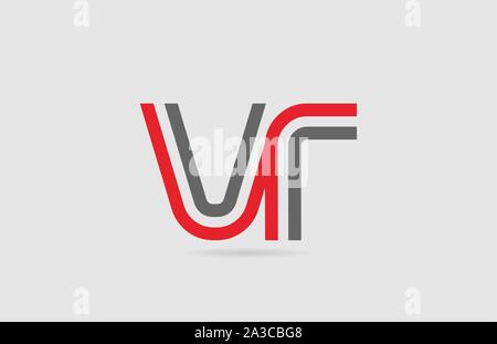 Gris Rouge logo lettre alphabet combinaison VR V R pour la conception de l'icône. Approprié comme un logotype pour une société ou entreprise Illustration de Vecteur