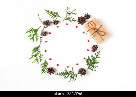 Composition de Noël. Mise à plat, vue du dessus, immersive. Banque D'Images