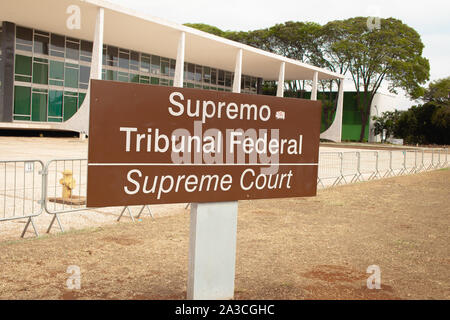 Photographie de la Cour suprême fédérale à Brasilia, capitale fédérale du Brésil. Banque D'Images