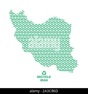 Carte de l'Iran faits de symbole de recyclage. Concept de l'environnement Illustration de Vecteur