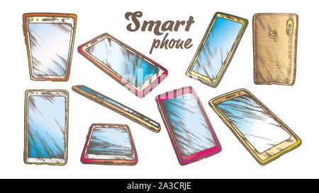 La technologie smartphone Jeu Gadget Vecteur de couleur Illustration de Vecteur