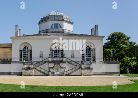 Chiswick House, arrière vue extérieure de villa historique, l'architecture palladienne anglaise, Londres, UK Banque D'Images