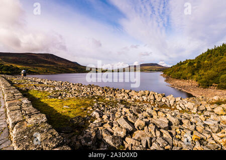 Vue sur l'eau à Llyn Celyn, NP, Snowdonia au Pays de Galles, Royaume-Uni Banque D'Images