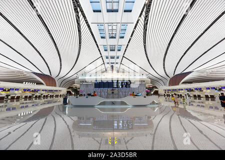 Beijing, Chine - 30 septembre 2019 : Beijing Daxing nouveau terminal de l'Aéroport International (PKX) en Chine. Banque D'Images