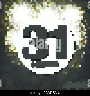 L'icône le 31 octobre. Pour la planification jour important. Bannière pour les jours fériés et les jours spéciaux. Vector illustration en noir et blanc. Illustration de Vecteur