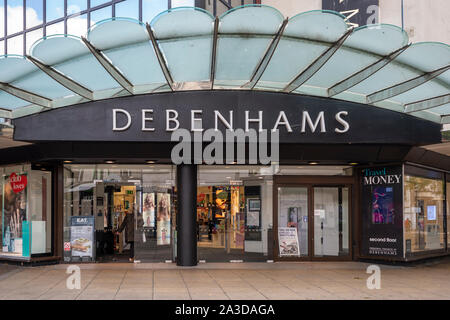 Magasin Debenhams, entrée privée Banque D'Images