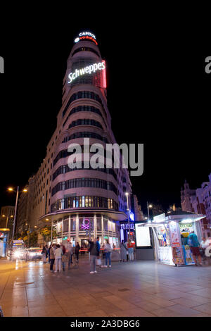 Capitol Building at night à Madrid, Espagne Banque D'Images