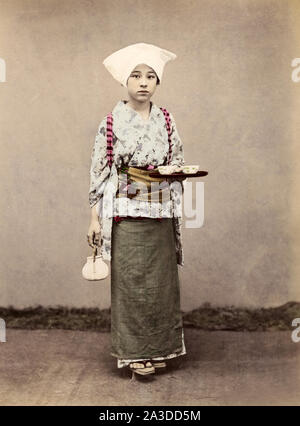Vintage portrait du 19ème siècle photo d'une jeune japonaise Banque D'Images