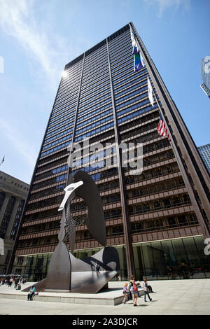 Richard j, daley Plaza et centre et statue de picasso Chicago Illinois Etats-Unis d'Amérique Banque D'Images