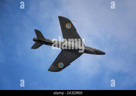 Vintage Hawker Hunter du vol historique de l'armée de l'air suédoise Banque D'Images