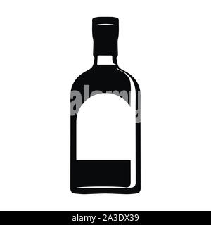 Bouteille de whisky d'ossature. Se déconnecter icône. Vector Illustration eps 10. Banque D'Images
