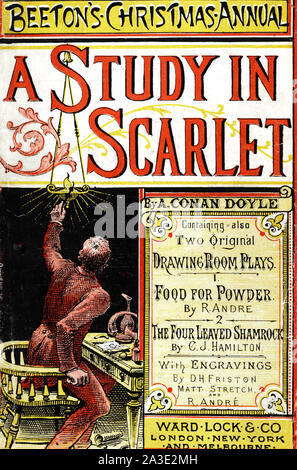 Une étude en écarlate par Arthur Conan Doyle est apparu dans le Beeton annuel de Noël en 1887 et a marqué la première apparition de Sherlock Holmes.1887, Banque D'Images