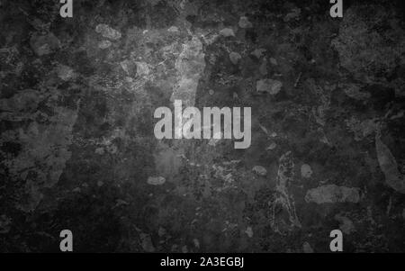 Texture grunge fond noir avec des taches et des éclaboussures de peinture blanche dans la région de Old vintage fond noir et blanc, élégant design en détresse Banque D'Images