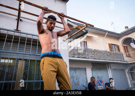 L'Italie, Mortara, Gyargya Festival et vie quotidienne Banque D'Images