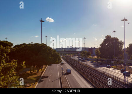 Vue de l'Avenida Brasilia dans la ville de Lisbonne Banque D'Images