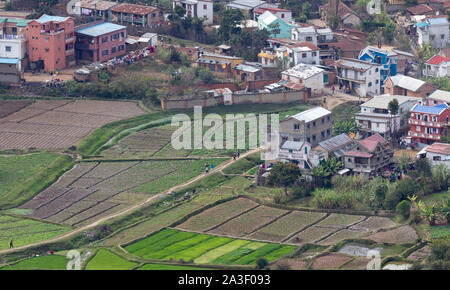 La ville de Fianarantsoa, Madagascar l'une des plus grandes villes du pays Banque D'Images