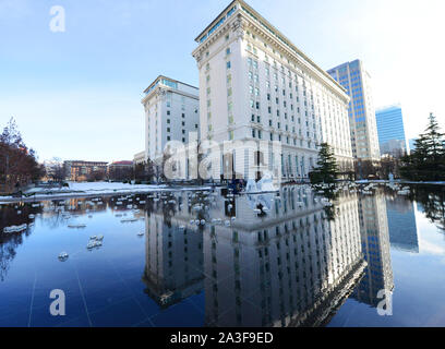 Joseph Smith Memorial Building in Sq., à Salt Lake City. Banque D'Images